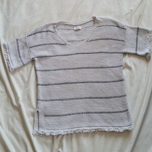 Lou & Grey Textured Knit Top with Black Accents